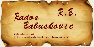 Radoš Babušković vizit kartica
